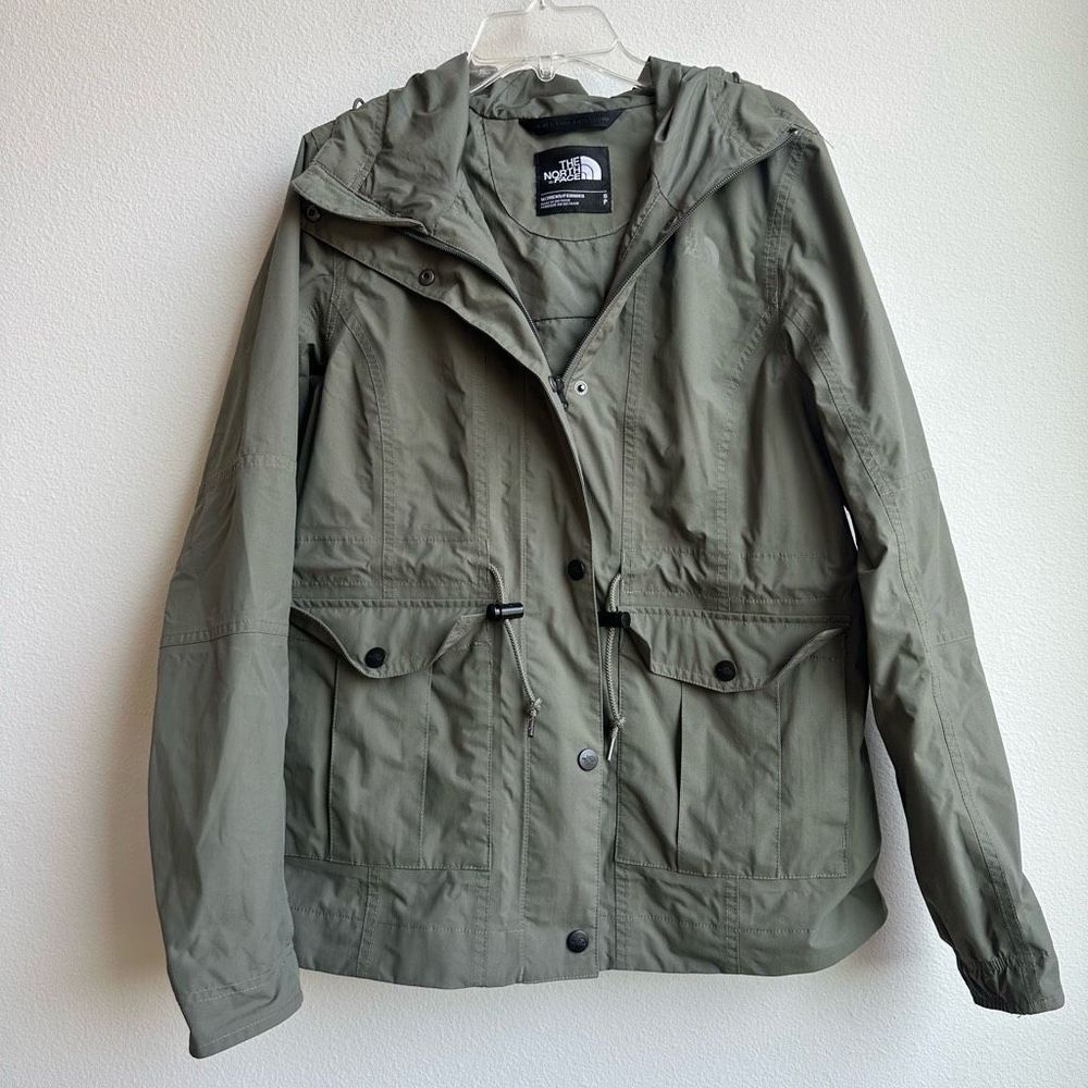The North Face Green Khaki Zoomie Waterproof Zip Up Hooded Jacket Size Small